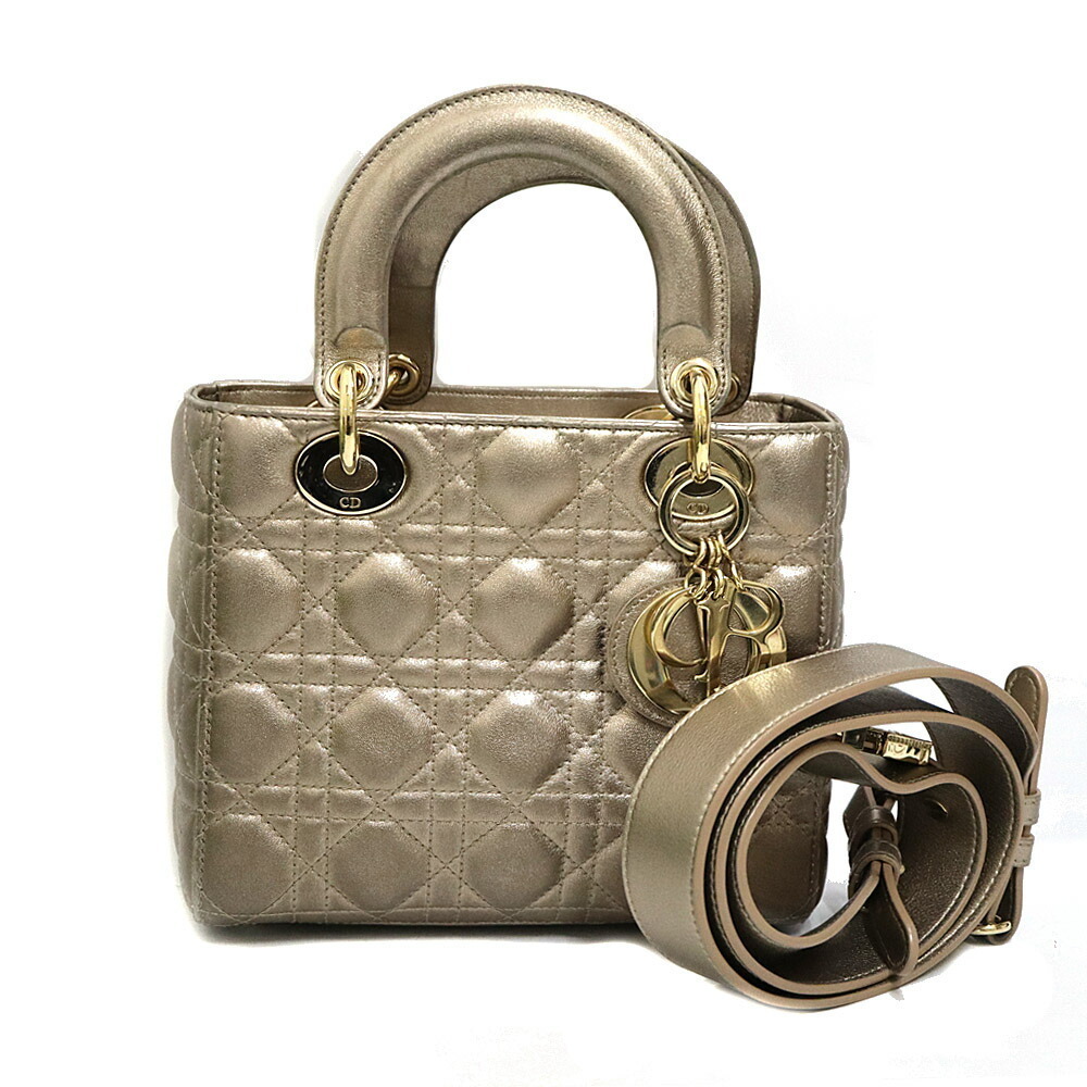 Christian Dior MY ABCDIOR Lady Leather Gold Bag